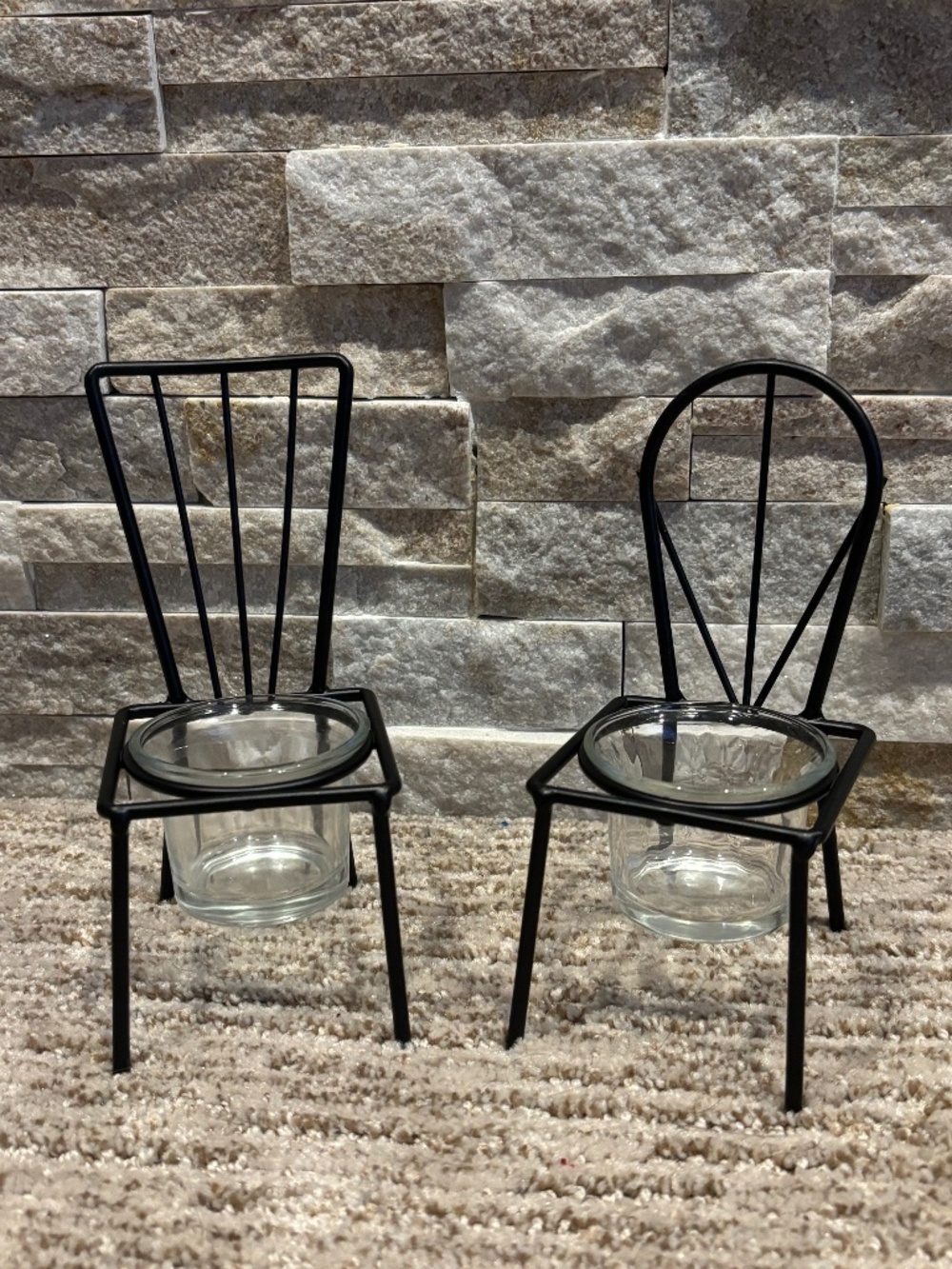 Iron Mini Chair Candle Holders Set Of 2